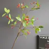Azevinho Artificial Frutas Vermelhas Frutas da Sorte Flores Artificiais Enfeites para Sala de Estar Paisagismo Floral Arranjo de Flores Decoração de Natal Transfronteiriça Atacado