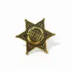 Atacado EUA. Insígnias de Governador Estadual e Xerife Alfinete Estrela Hexagonal Retrô Acessórios de Insígnia de Honra de Xerife da Aplicação da Lei