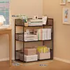 Estante de Chão Prateleira de Armazenamento de Mesa Lateral Multi-Camadas Prateleiras Móveis para Armazenamento de Livros com Rodas Carrinho Pequeno Estante de Escritório