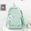 2024 Nova Mochila Escolar Menina Gatinho Pesca Desenho Animado Mochila Grande Capacidade Fofa Casual Estojo