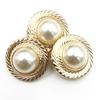 Nuevos botones decorativos para abrigos, suéteres, hebillas de perla de metal con borde de sombrero, estilo Chanel, botones de aleación cosidos a mano