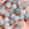 Cuentas de Calabaza Verde Tianshan de Xinjiang Naturales, Flores Flotantes Verdes, Cuentas de Melón de Jade Hilo Dorado, Accesorios para Pulseras DIY, Cuentas Sueltas de Jade