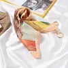 Bufanda pequeña multifuncional de Corea del Sur, pañuelo cuadrado pequeño con pintura al óleo original, bufanda pequeña versátil decorativa para primavera y otoño, diadema para el cabello que reduce la edad, pañuelo para la cabeza
