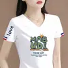 Ropa de mujer de marca con superávit de comercio exterior transfronterizo, camisetas de manga corta de nicho, hombros normales, tops ajustados