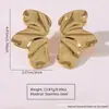 Brincos de Tarraxa de Aço Inoxidável Banhados a Ouro em Alta Venda Brincos de Folha de Aço Inoxidável Personalizados Brincos de Folha Banhados a Ouro da Moda de Luxo Leve