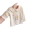 Conjunto de outono com mangas compridas para meninas 2026 novo estiloso top de princesa para bebê camiseta básica infantil primavera e outono