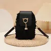 Bolso para Teléfono Móvil con Flor de Rosa de Moda 2026 con Solapa de Borla de Perla, Bolso Cruzado Casual de Hombro Más Vendido para Mujeres