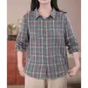 Nueva Colección Primavera/Otoño 2025: Camisa Casual de Algodón a Cuadros para Mujer, Suave, Versátil, Estilo Retro y Artístico