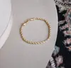 Estilo europeo y americano 3 mm cadena de eslabones retorcidos de acero inoxidable temperamento de moda cuerda retorcida hip hop pulsera retorcida accesorios de cadena de acero de titanio