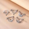 Micro-incrustado zircão amor asas, em forma de folha de aço inoxidável peito peito unha moda europeia e americana comércio exterior corpo humano piercing joias
