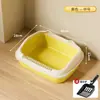 Bandeja de arena abierta extragrande para gatos, inodoro para gatos a prueba de salpicaduras, caja de arena extrapequeña para gatitos, caja de arena para gatos Maine Coon, accesorios para gatos