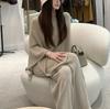 Estilo de Lujo Parisino de Ritmo Lento, Lana de Alta Gama "Old Money", Top Asimétrico tipo Chal Capa, Chaqueta, Pantalones para Mujer