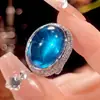2025 Novo Anel Zhuangshengsheng Joia Imitação Corindo Vermelho Liso Fluorescente Retrô Pedra Principal 13*18