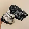 Presilha de cabelo com laço estampado em acrílico, luxo leve e alta moda, pinça de garra estilo étnico, design único, acessório de cabelo de nicho para mulheres