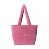 Bolsa de Lana de Cordero para Mujer Otoño/Invierno Gran Capacidad Bolsa Tote de Felpa de Moda Versátil para Viajar Bolso de Hombro