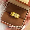 Nuevo anillo de trébol de encaje estilo chino Buccellati para mujer, con una elegancia de estilo nacional, lujo ligero de nicho y una sensación de alta gama, con un diseño abierto