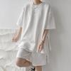 Traje deportivo holgado de talla grande a la moda 2024, camiseta de manga corta, pantalones cortos, conjunto de dos piezas de baloncesto para hombre.