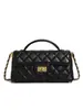 Bolso acolchado versátil para la axila de piel de oveja de primera capa, Bolso cuadrado pequeño de cuero genuino para hombro y cruzado a la moda, Bolso de cadena estilo Chanel