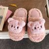 2026 Nuevas Pantuflas de Algodón Peludas con Suela Plana de Dibujos Animados Lindos con Lana de Cordero, Antideslizantes para Uso en Casa y Adecuadas para Usar al Aire Libre, Zapatos de Algodón de Invierno
