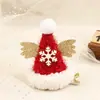 Accesorios Creativos Nuevos para el Cabello con Alas de Copo de Nieve Clip Navideño de Terciopelo Brillante Ciervo Letra Adorno Lindo para las Fiestas Navideñas