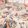 Conjunto de Cama de Veludo de Leite Espesso de Inverno Quatro Peças Novo Conjunto de Três Peças de Lençol com Capa de Edredom de Coral Fleece Flanela Roupa de Cama