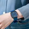 1 peça - Relógio Feminino Fashion com Mostrador Roma Quadrado de Quartzo com Pulseira de Silicone Casual