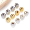 Chapado en Oro Real de 18K Oro Blanco Cuentas de Cobre Gruesas Color Plata Conservante del Color Cuentas Redondas Cuentas Espaciadoras Colgante Colgante Accesorios de Joyería DIY