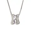 Moda Europeia e Americana Simples Nicho Personalidade Hip Hop Explosões Colar Aço Inoxidável Banhado a Ouro 18K Colar com Letras Bolha para Mulheres