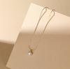 Un collar colgante de perlas de agua dulce naturales para mujer, estilo simple y frío, minimalista, elegante, de alta calidad, con cadena de clavícula de moda.