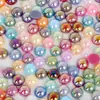 Materiais para Acessório de Cabelo Laço Feito à Mão DIY: Acessórios de Contas Coloridas Meia-Redondas de ABS com Imitação de Pérola de Fundo Plano