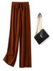 Pantalones de Punto Anchos 100% Lana Pura para Mujer Ropa Exterior de Otoño e Invierno Cintura Alta Dapdown Pantalones Nube de Moda Pantalones Rectos