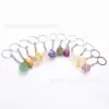 Venta caliente llavero colgante de cristal natural adornos para coche colgante de cristal cadena de llaves ventas directas de fábrica