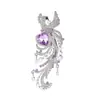 Broche Fênix Cravejado de Diamantes Mais Vendido Transfronteiriço para Mulheres, Luxo Leve e Toque de Alto Padrão, Broche com Franja de Pérolas, Acessório Vintage para Casaco e Cheongsam