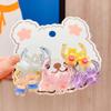 Cuerda con cabeza de oso de fresa para niños, nueva banda de goma para el cabello hecha a mano, linda cuerda para el cabello de dibujos animados para niña, accesorios para el cabello