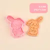 Serie de Conejos Cortador de Galletas 3D Realista DIY Diseño de Presión Tridimensional Molde para Galletas Fondant Material de Grado Alimenticio
