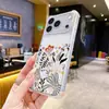Funda TEMU con diseño floral de arte vintage, adecuada para iPhone 17 Pro, protección contra caídas en las cuatro esquinas, funda protectora transparente a prueba de golpes para 16 Pro Max