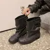 Botines de Ballet Retro con Lazo Desgastado 2026 Verano Otoño Nuevos Botines Cortos Plisados de Caña Ancha Tubo Ancho Suela Gruesa Botines Caídos