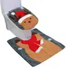 Punto de Navidad transfronterizo Juego de baño de Navidad muñeco de nieve Tapa de inodoro de Navidad tapete de piso decoraciones dos piezas al por mayor