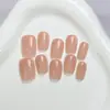 Adesivos de Unha Cor Nude com Coração Cromado com Acabamento de Luxo, Realçam a Pele, 30 Peças Esmalte Gel Spray