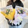Exquisito ramo de peluche de flor de simulación 520 Día de las Madres juego de regalo de flor eterna para novias sosteniendo flores al por mayor