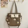 Mochila soft girl muito estilosa, mini bolsa mini ins, conjunto de mochila de duas peças para estudantes universitárias para passeios de primavera