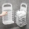 Cesta de lavandería plegable de pared para uso doméstico, solución de almacenamiento de plástico estilo nórdico para baño