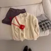 Suéter cárdigan de punto con solapa y cremallera relajado y perezoso para mujer, nuevo estilo Otoño e Invierno 2025, chaqueta de punto casual retro para personas menudas