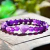 Bestseller transfronterizo: Pulsera de Piedra Ojo de Tigre y Amatista con Cuentas para Mujer, Pulsera de Corazón con Cuentas Redondas de Piedra Natural a la Moda, Joyería Europea y Americana