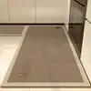 Tapetes de Chão de Linho Estilo Wabi-Sabi São Fáceis de Cuidar, Absorvem Água e Óleo, São Antiderrapantes, Laváveis, Resistentes a Manchas e Resistentes ao Desgaste Tapetes de Chão para Cozinha