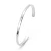Pulsera Abierta de Acero de Titanio al por Mayor de Fábrica Pulsera Biselada en Forma de C Pulsera Regalo para Mujer de Moda