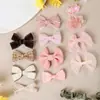 Nuevo Pasador de Pinza para el Cabello con Lazo Tejido de Cinta para Niños No Daña el Cabello Pinza de Lazo de Tela para Bebé Pinza Lateral de Princesa