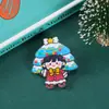 Broche de Acrílico de Natal Desenho Animado Mochila Roupas Acessórios Presente Pequeno Presente Boneca Laço