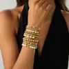 Pulsera de Tobillo con Colgante de Borla Metálica con Forma de Corazón Personalizada Transfronteriza Europea y Americana Accesorio de Mano Irregular con Cuentas Estilo Ins