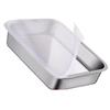 Placa Cuadrada de Acero Inoxidable 304 Transfronteriza Plato Comercial para Toallas con Tapa Plato para Cena de Uso Múltiple Plato para Cocina Fría de Restaurante Plato para Ensalada de Frutas